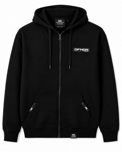 DFNDR Men's Armored Motorcycle Hoodie – Full Zip Aramid Lined